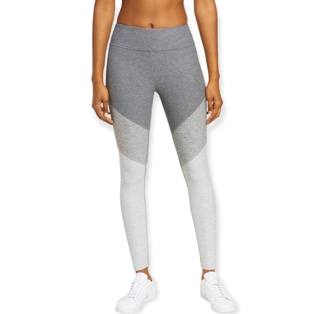 Outdoor Voices Springs 7/8 Leggings Graphite/Ash/Dove Grey Colorblock Size XL